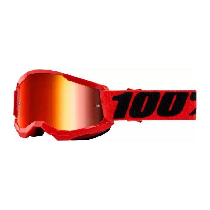 100% MX Goggles Strata 2 Youth Red Red Mirror